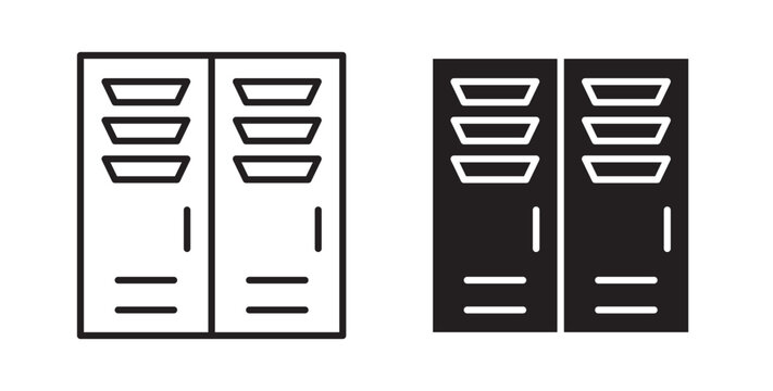 Locker icon flat outline in black