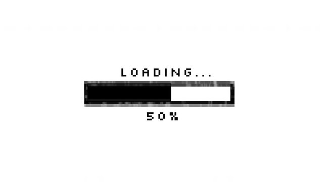 Retro pixel loading bar progress status 8 bit