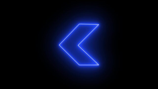 Neon sign Minimalist red arrow pointing leftwards animation. Arrow Left direction animated. Left-directional red arrow loop animation. Animated arrows for the overlay video layer. Swipe left icon.