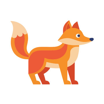 Stylized fox standing isolated