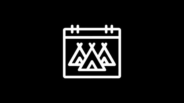 Animated icons of calendars with cultural symbols and objects