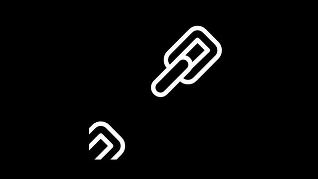 Animated chain link icon symbolizing connection and digital networks