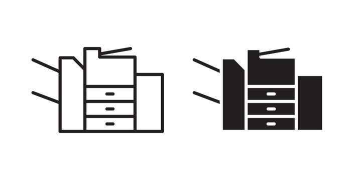 Copier icon flat outline in black