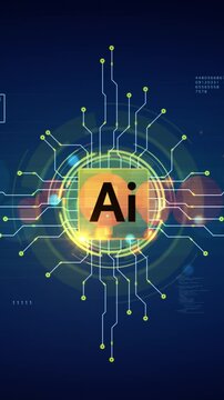 Futuristic artificial intelligence core animation