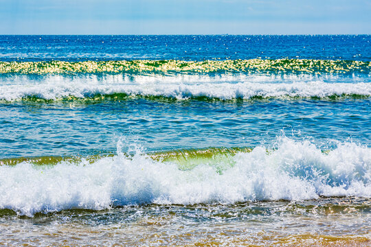 White sea swash. Sea waves. Natural pattern