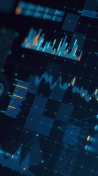Futuristic digital business data analytics interface
