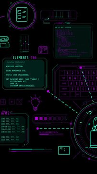 Futuristic hud elements for technology and education with horizontal movement