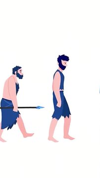 Human evolution to robot flat design progression