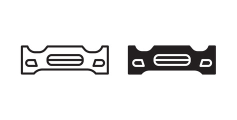 Fototapeta premium Car bumper icon flat outline in black