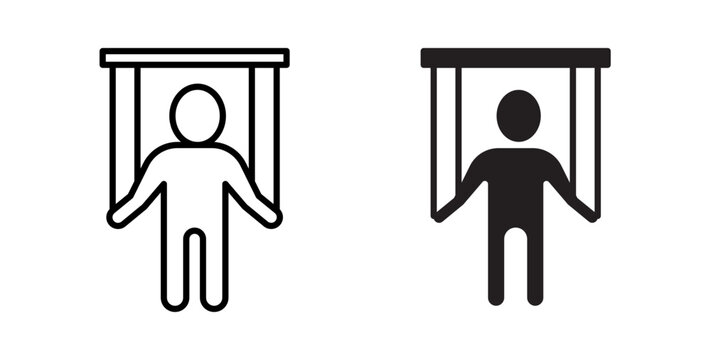 Puppet icon flat outline in black