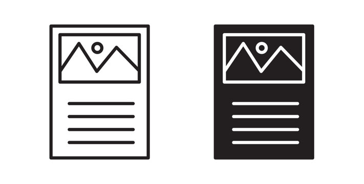 Content icon flat outline in black