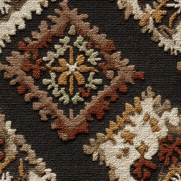 Seamless pattern of a traditional handwoven textile pattern in monochrome brown and white