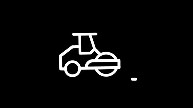 Construction road roller compacting asphalt for road building and infrastructure projects