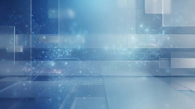 Abstract digital technology background with glowing circuit board patterns