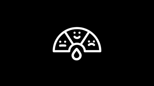 Animated icons show changing emotions from happy to sad and back again