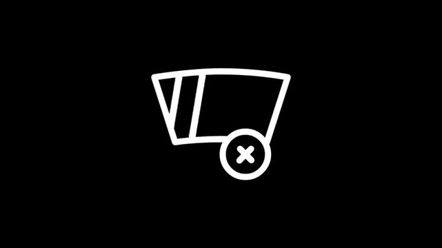 Animated icons showing a glass with different states: dirty, clean, and dirty again
