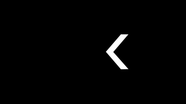 Animated chevron arrow icon pointing left on a solid black background for user interface design