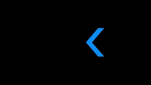 Minimalist left arrow icon animation on a solid black background for user interface design