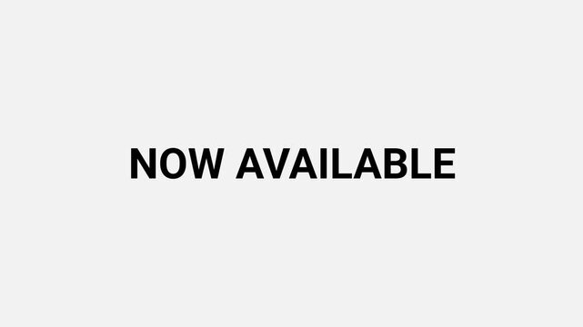 Now Available Animated Text on Black Background, Minimal Modern Typography Motion Graphics