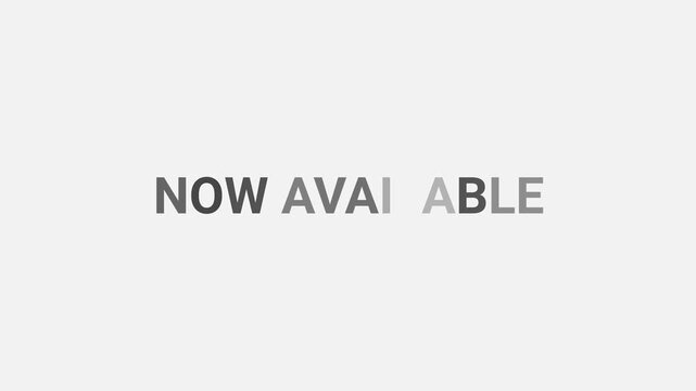 Now Available Animated Text on Black Background, Minimal Modern Typography Motion Graphics