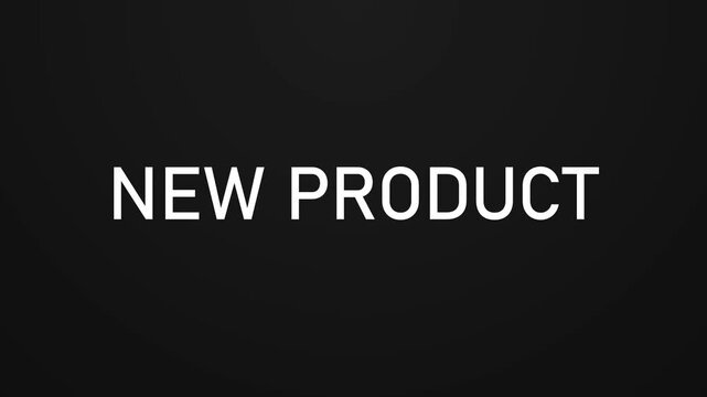 New Product Animated Text on Black Background, Minimal Modern Typography Motion Graphics
