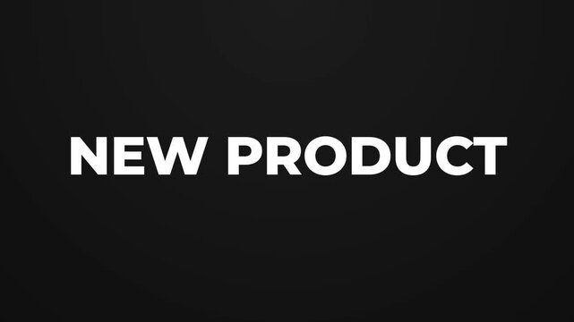 New Product Animated Text on Black Background, Minimal Modern Typography Motion Graphics