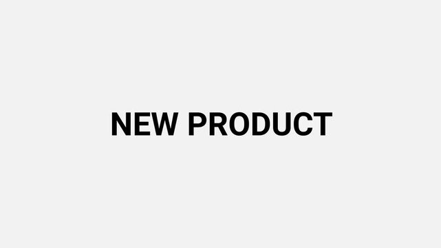 New Product Animated Text on Black Background, Minimal Modern Typography Motion Graphics