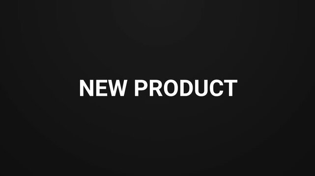 New Product Animated Text on Black Background, Minimal Modern Typography Motion Graphics