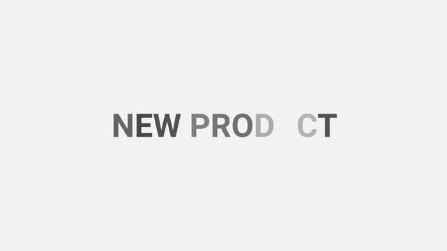 New Product Animated Text on Black Background, Minimal Modern Typography Motion Graphics