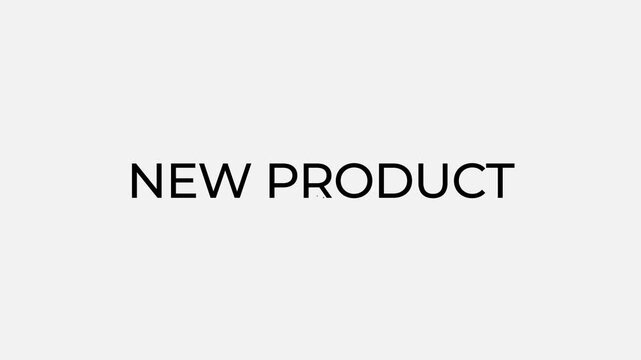 New Product Animated Text on Black Background, Minimal Modern Typography Motion Graphics