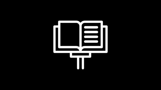 Animated music notation book icon with musical notes and lines