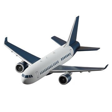 Modern Passenger Jet Aircraft Flying Side View