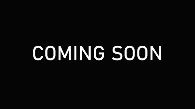 Coming Soon Animated Text on Black Background, Minimal Cinematic Typography Motion Graphics