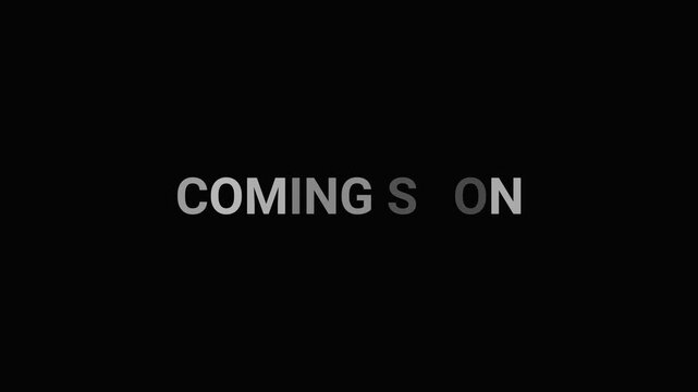 Coming Soon Animated Text on Black Background, Minimal Cinematic Typography Motion Graphics