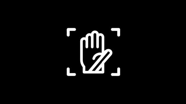 Hand recognition technology scanning a palm for biometric identification