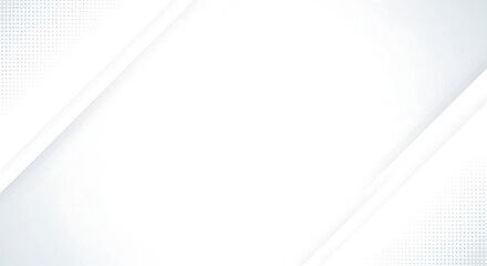Obraz premium Minimalist white abstract background with diagonal lines and subtle halftone dots