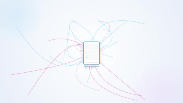 Digital Data Transfer Network Animation On White Background