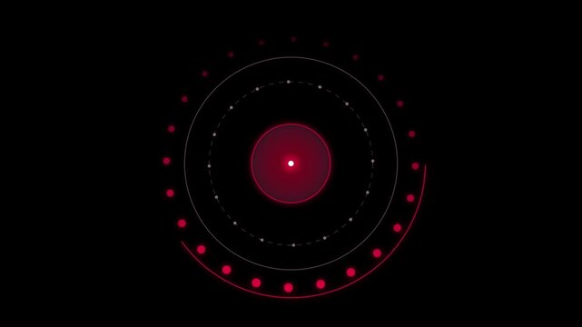 Glowing Red Circular HUD Interface Radar Target Motion Graphic Loop