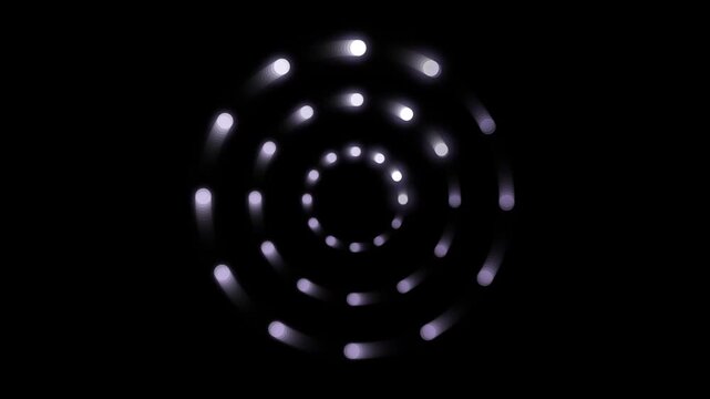 Glowing White Particle Concentric Rings Orbit Motion Graphic Loop