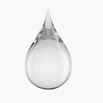 World Water Day glass water droplet with copy space on white background