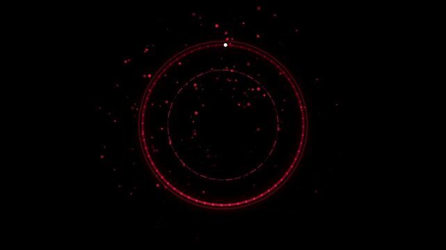 Glowing Red HUD Circle Frame Particle Energy Motion Graphic Loop