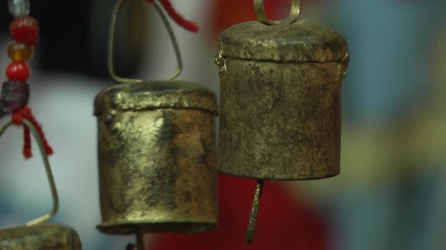 Traditional brass coffee pots in Jerusalem market - Static angle