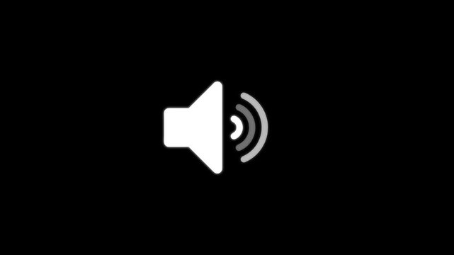 speaker icon animated on black background, Animation of speaker volume, Microphone, sound Voice animated with speaker icon.


