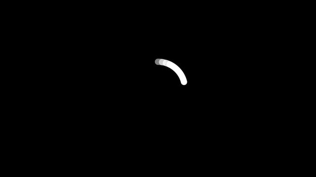 Loading circle animation, Animation spinning load icon with alpha layer transparent background, waiting for download.