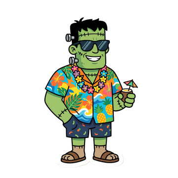 cartoon zombie monster halloween