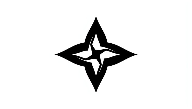 Black four pointed star sparkle logo icon