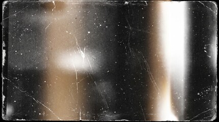 Obraz premium Old film texture with scratches, noise and light leaks. Realistic transparent overlay film texture in black-white, dust and grain. Distressed retro movie or photo negative effect of cinema nostalgia
