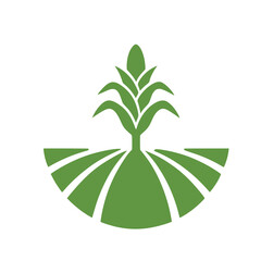 Fototapeta premium Green corn plant icon on transparent background
