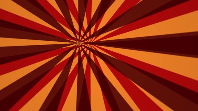 Abstract retro sunburst pattern with warm orange and red stripes