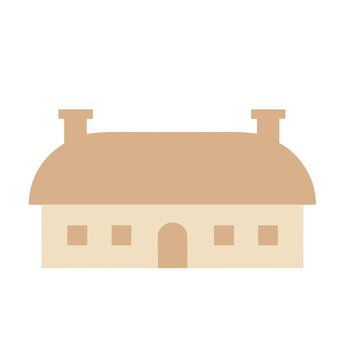 Simple house with thatched roof